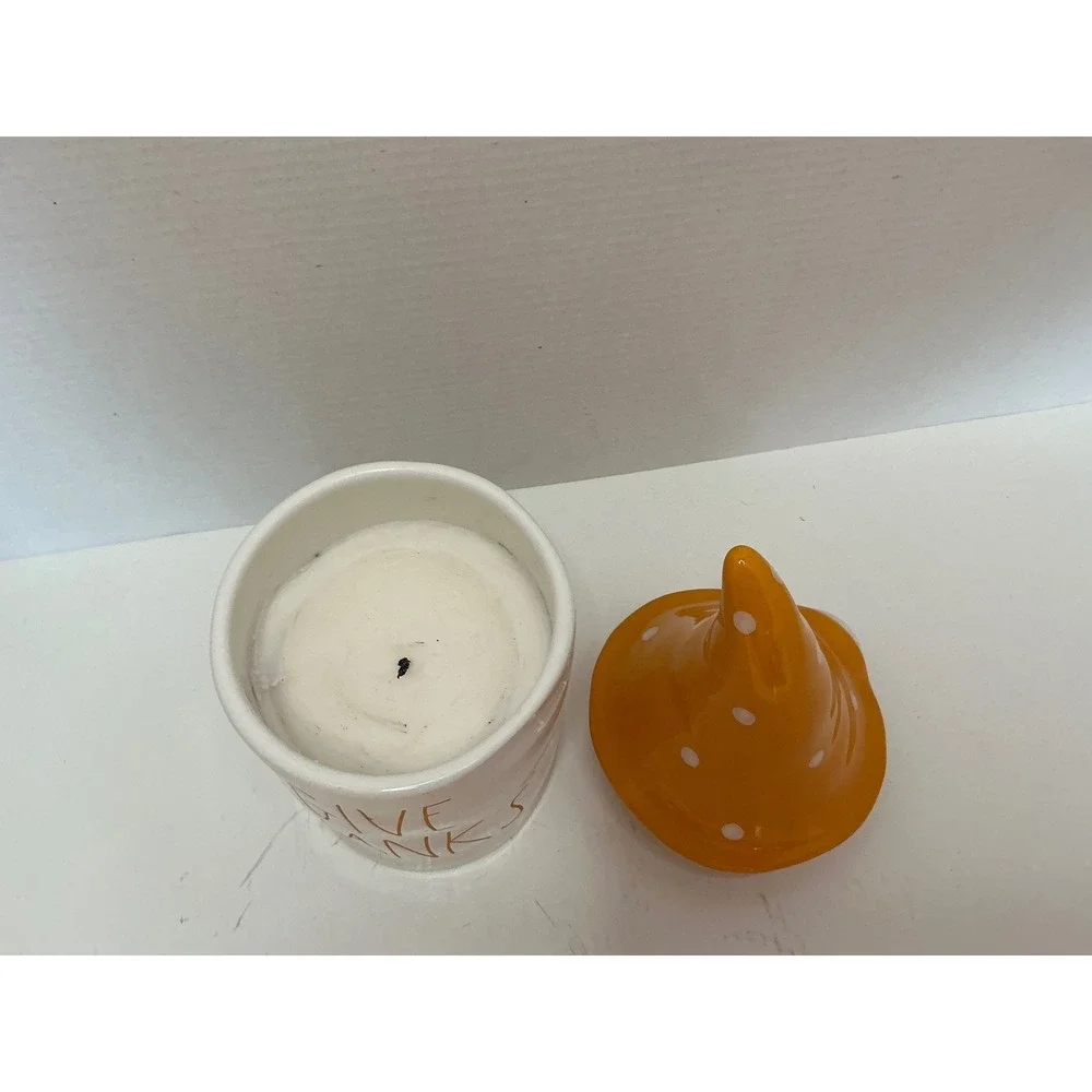 DW Home x Magenta Give Thanks Candle Orange Polka Dot Gnome Hat Lid Vanilla Scen